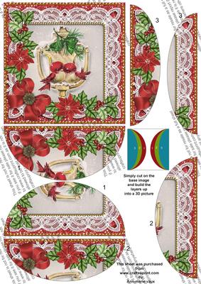 Red Lovebirds Poinsettia 5in Round Side Stacker