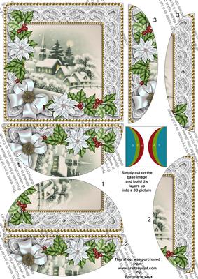 Dream Church Ice Poinsettia 5in Round Side Stacker
