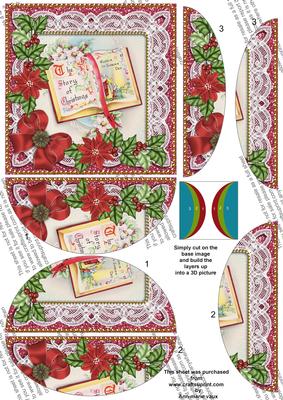 Glory Book Red Poinsettia 5in Round Side Stacker