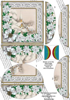 Pretty Church Ice Poinsettia 5in Round Side Stacker