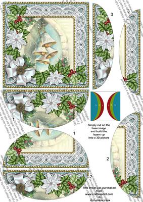 Snow Bells Poinsettia 5in Round Side Stacker