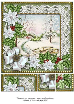 Pretty Snowscene Green 8in Picture Sheet