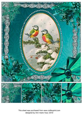 Blue Tits Ice 8in Picture Sheet