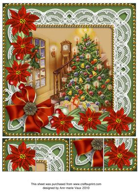 Red Tree1 Poinsettia 8in Picture Sheet