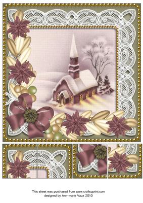 Church Lights on Poinsettia 8in Picture Sheet