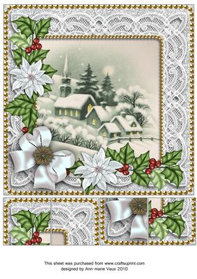 Dream Church Ice Poinsettia 8in Picture Sheet