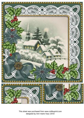 Dream Church Teal Poinsettia 8in Picture Sheet
