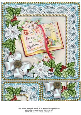Glory Book Blue Poinsettia 8in Picture Sheet