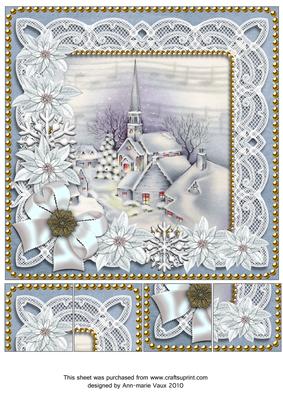 Blue Village Church Poinsettia 8in Picture Sheet