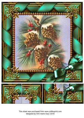 Pinecones Ribbon 8in Picture Sheet