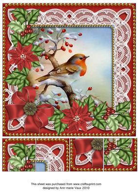 Red Robin Poinsettia 8in Picture Sheet