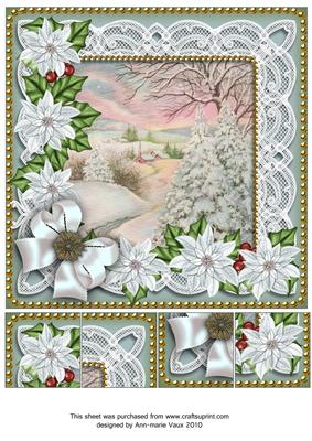 Snowscene2 Ice Poinsettia 8in Picture Sheet