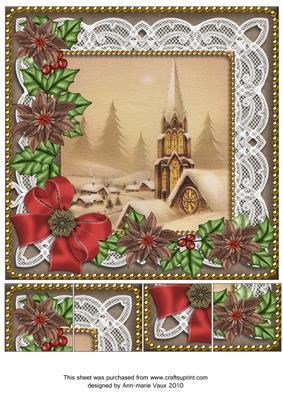 Snowsteeple Poinsettia 8in Picture Sheet