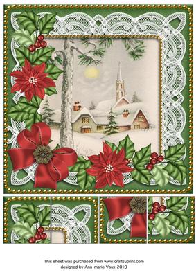 Winter Pub Poinsettia 8in Picture Sheet
