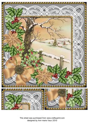 Winters Tale Poinsettia 8in Picture Sheet