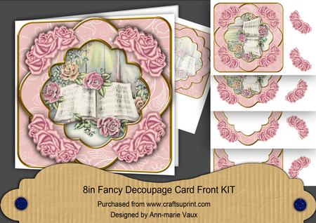 Glory Book Pink Rose Fancy 8in Decoupage Cf Kit