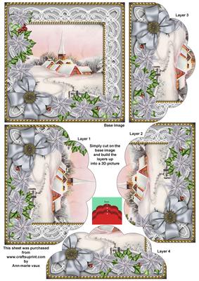 Snow Church Sil Poinsettia 5in Scallop Bottom Stacker