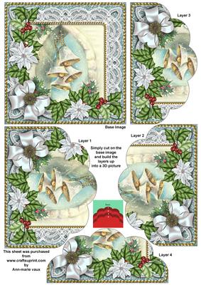 Snow Bells Poinsettia 5in Scallop Bottom Stacker