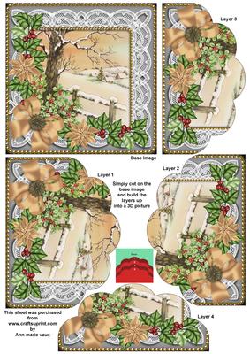 Winters Tale Poinsettia 5in Scallop Bottom Stacker