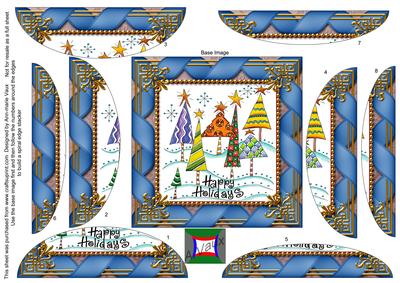 Happy Holiday Trees 5in Rounded Spiral Stacker