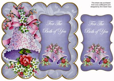 Blue Wedding Bells Both of You 8in Scallop Topper