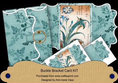 Oriental Iris Teal Buckle Bracket Mini Card Kit