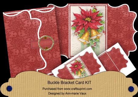 Red Poinsettia Buckle Bracket Mini Card Kit