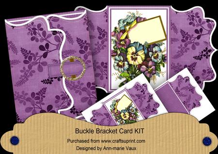 Purple Pansies Buckle Bracket Mini Card Kit