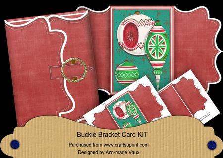 Retro Baubles Red Buckle Bracket Mini Card Kit