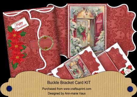Christmas Door Red Buckle Bracket Mini Card Kit