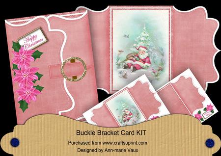 Sleeping Santa Pink Buckle Bracket Mini Card Kit