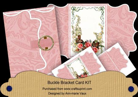 Pink Rose Label Buckle Bracket Mini Card Kit