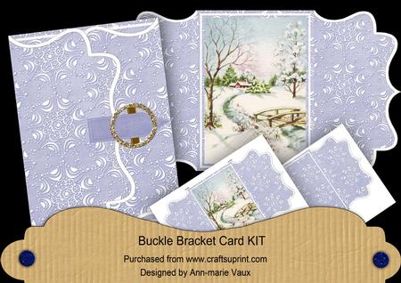 Pretty Snowscene Blue Buckle Bracket Mini Card Kit