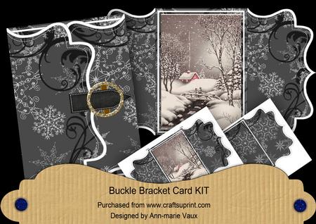Winter Walk Black Buckle Bracket Mini Card Kit