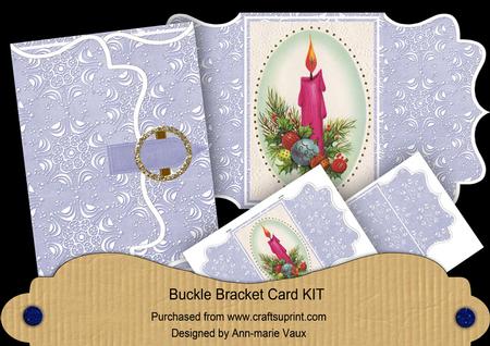 Pink Candle Blue Buckle Bracket Mini Card Kit
