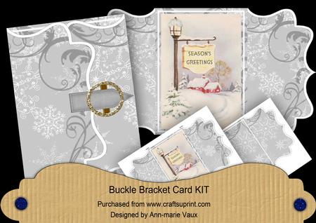 Snow Pub Sign Silver Buckle Bracket Mini Card Kit