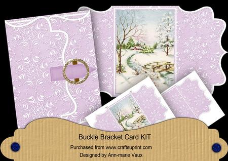 Pretty Snowscene Lilac Buckle Bracket Mini Card Kit