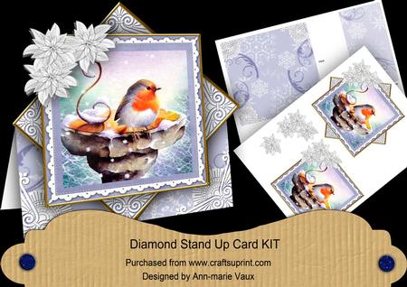 Blue Robin Poinsettia Diamond Mini Card Kit