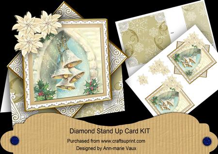 Snowbells Cream Poinsettia Diamond Mini Card Kit