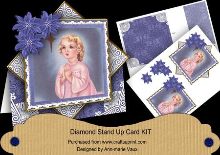 Preying Girl Blue Poinsettia Diamond Mini Card Kit
