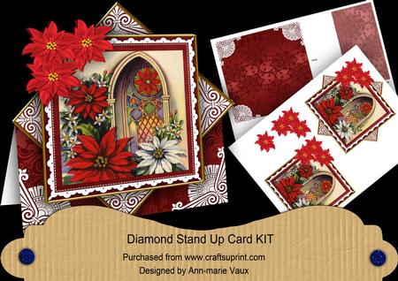 Red Window Poinsettia Diamond Mini Card Kit