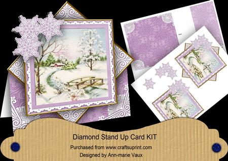 Pretty Snowscene Lilac Flake Diamond Mini Card Kit