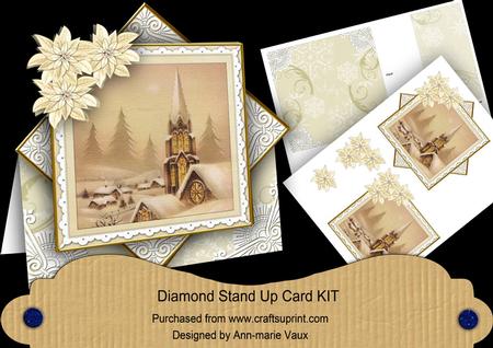 Snow Steeple Cream Poinsettia Diamond Mini Card Kit