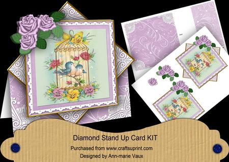 Lovebirds Lilac Rose Diamond Mini Card Kit