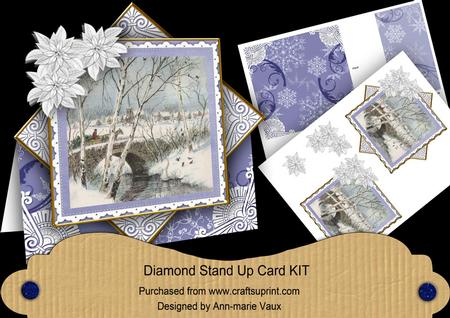Snow Travel Blue Poinsettia Diamond Mini Card Kit