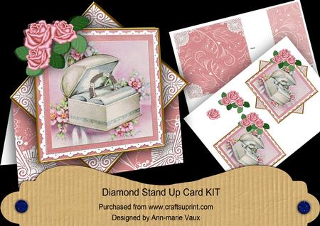 Ring Box Pink Rose Diamond Mini Card Kit