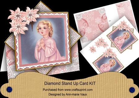 Preying Girl Pink Poinsettia Diamond Mini Card Kit