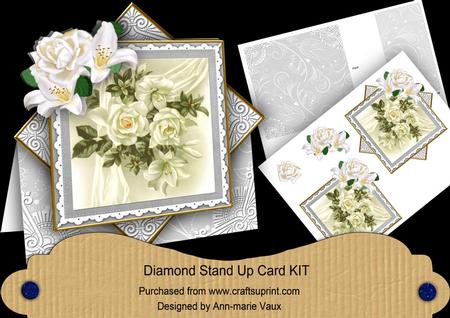 White Rose & Lily Diamond Mini Card Kit