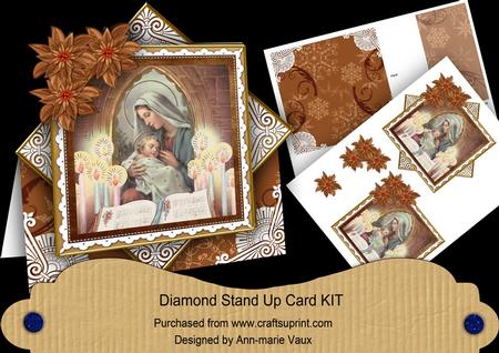 Mother Mary2 Vtea Poinsettia Diamond Mini Card Kit