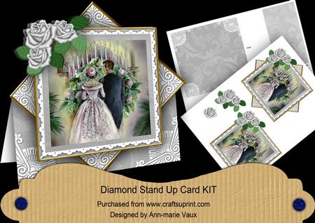 Wedding Couple Silver Rose Diamond Mini Card Kit